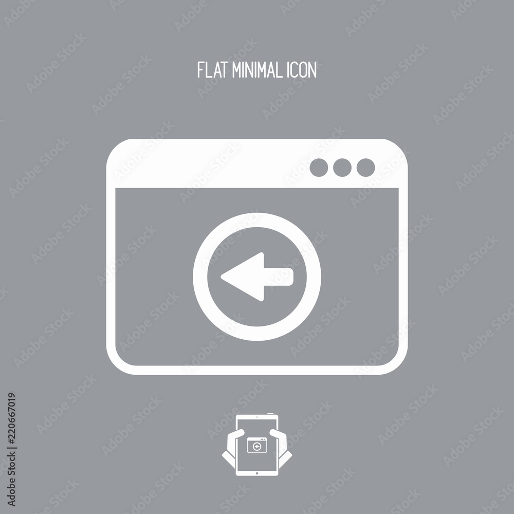 Poster back button - vector flat minimal icon