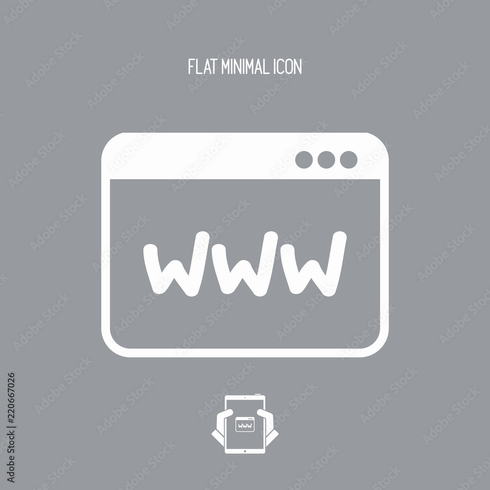Poster browser web - vector flat minimal icon