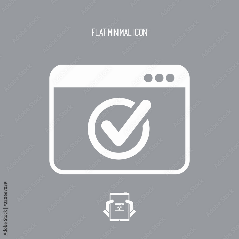 Poster check window - vector flat minimal icon