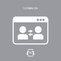 Network user - Vector flat minimal icon