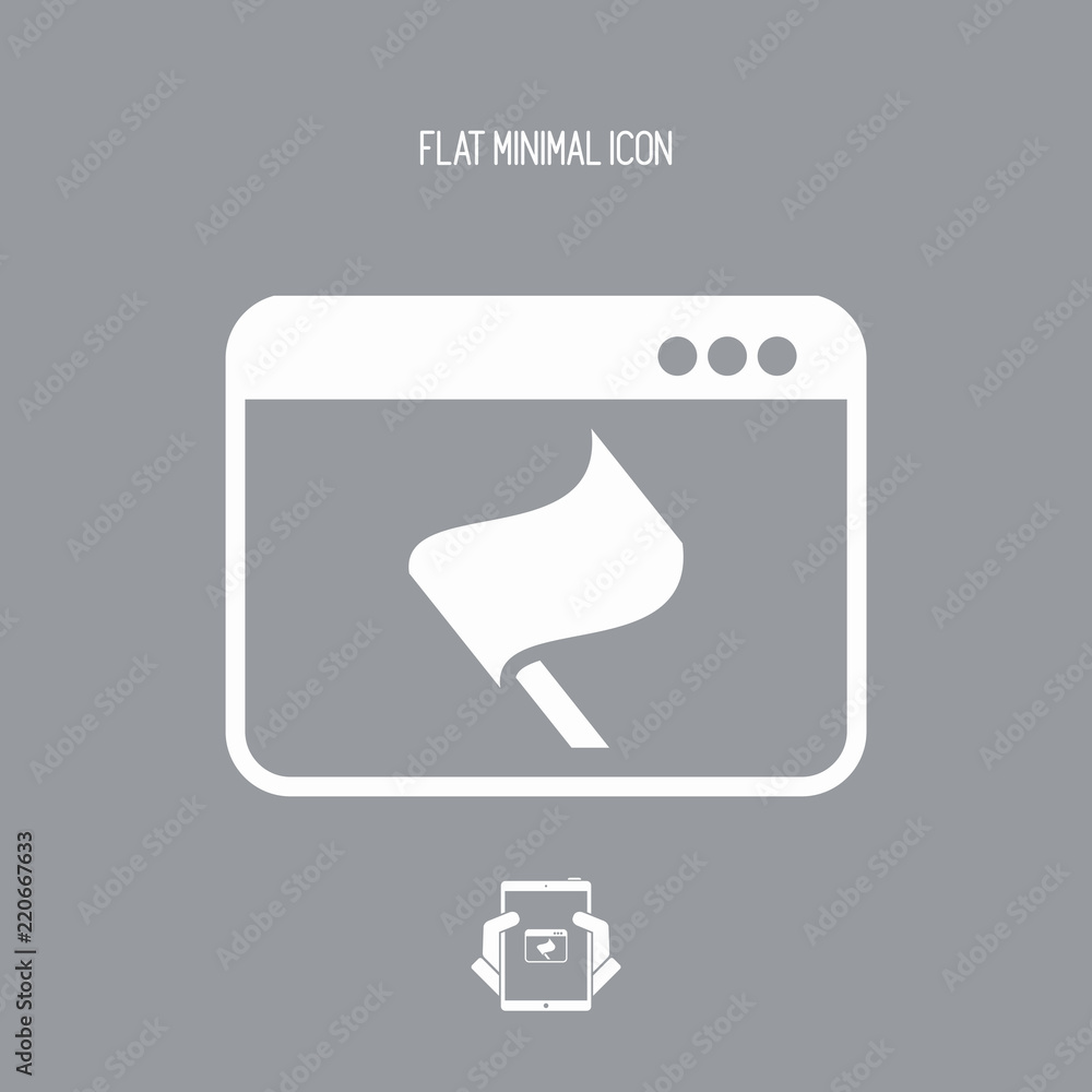 Aufkleber target flag on application - vector flat minimal icon