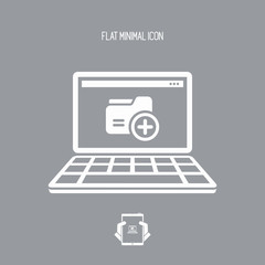 New folder on laptop - Vector flat minimal icon