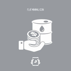 Oil prices - Vector flat icon