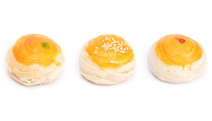 Traditional Chinese cake isolated on white background.