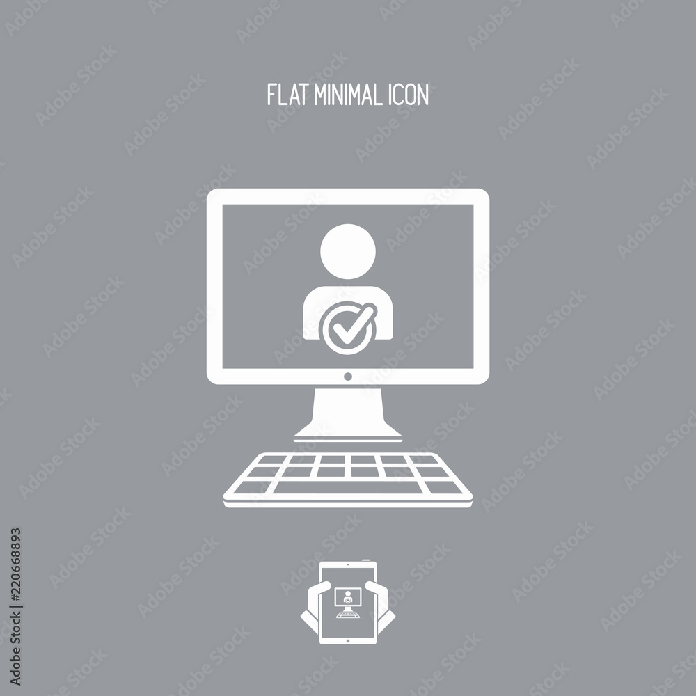 Poster check web contact - vector icon