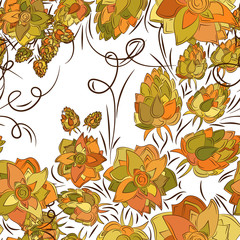 Flowers and buds of ginger. Sketch hand-drawn, seamless patter