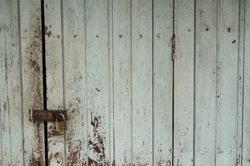 Closeup old pastel wooden door with lock, Vintage Concepts, Retro Concepts