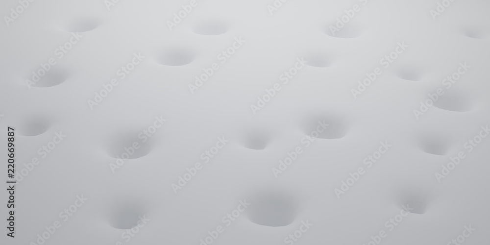 Poster Abstract of white surface with random position of hole,minimal concept,Futuristic space. 3D rendering