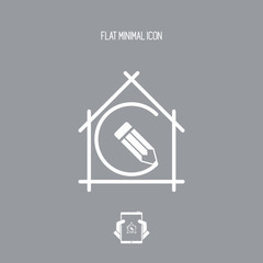 Obraz premium House planning - project design - Vector flat icon