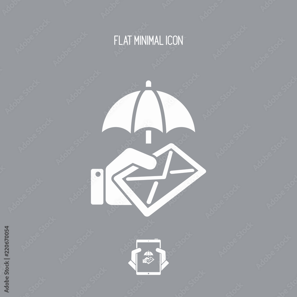 Poster protected mail - minimal vector icon