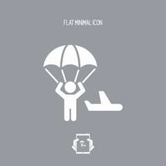 Parachuting concept - Minimal vector icon