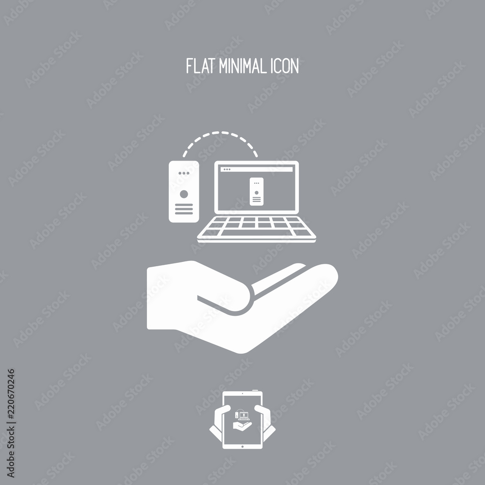 Poster service offer - backup data - minimal vector icon