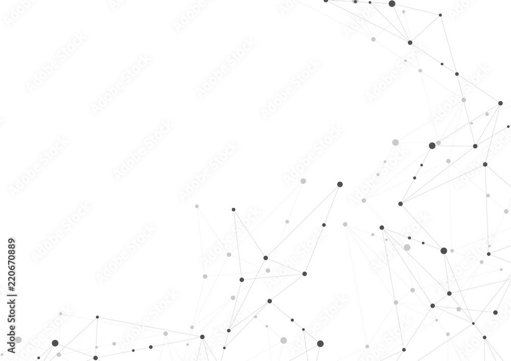 Wall mural abstract connecting dots and lines. connection science and technology background.