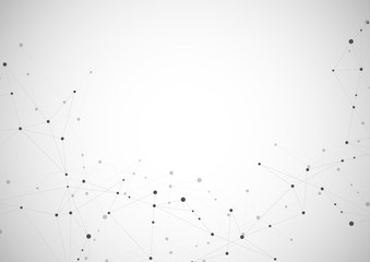 Abstract connecting dots and lines. Connection science and technology background.