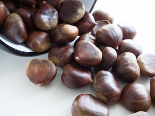 Close-up of fresh chestnuts 
