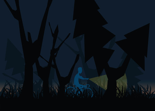 people in forest vector illustration 