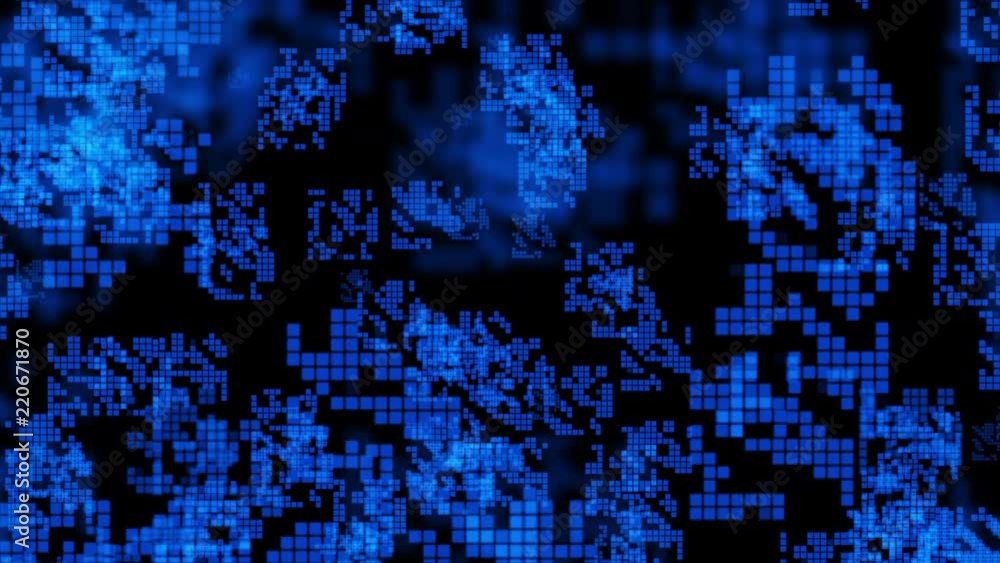 Aufkleber square blue flickering moving particle graphic animation background