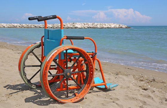 Special Wheelchair On The Beach