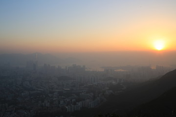 hong kong smog evening