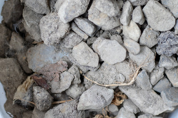 Close up view on grey stones 