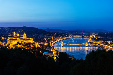 Panoramic view of Budapest at twilight