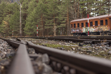 Obraz premium Abandoned wagon in the Canfranc train Station in Spain