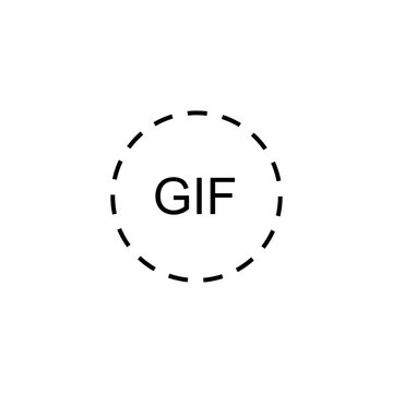 Gif line vector icon. Gif circle icon. Simple gif icon on white background.