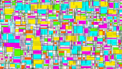 Multicolored checkered and patchwork geometric pattern as abstract background.