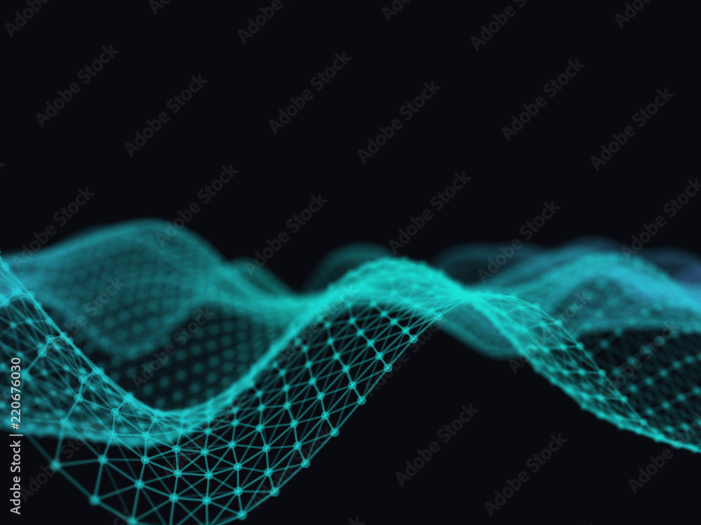 Poster abstract 3d technology futuristic geometrical and science neon visualization. plexus digital wallpap