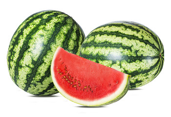 Fresh watermelon isolated on white background with clipping path