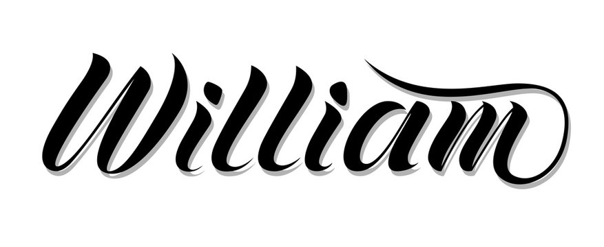 Male name "William", hand written in modern lettering style. Original vector calligraphic art. Great for prints, cards, banners, posters, t-shirts etc.