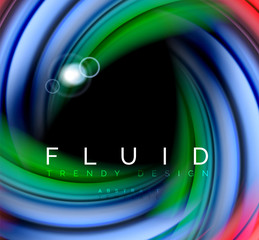 Fluid smooth wave abstract background, flowing glowing color motion concept, trendy abstract layout template for business or technology presentation or web brochure cover, wallpaper