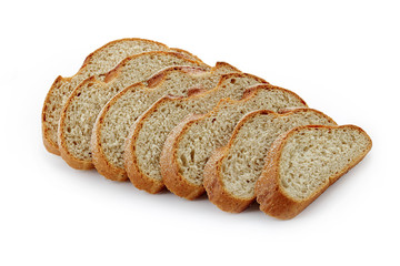 sliced bread on a white background isolated