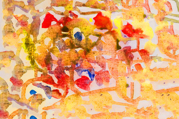 Fototapeta premium Bright watercolor stain drips. Abstract illustration