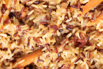 cooked rice texture closeup