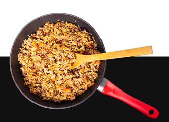 assorted cooked rice with vegetables