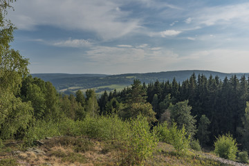 Fototapeta na wymiar Nature after storm in Krusne mountains in summer day