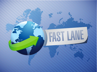 Fast lane International message message concept