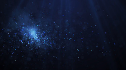 Dust particles. Abstract particle background. Particle explosion. Dots background. 4k rendering.