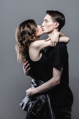 kissing young couple