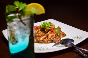 Traditional Indonesian Food with conceptual vintage 