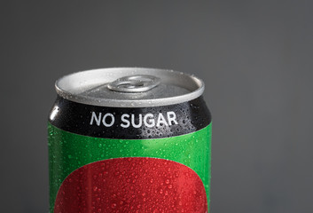 No sugar text on can of soda