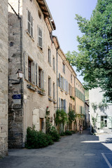 Fototapeta na wymiar Medieval street in a french village, Saint Antonin Noble Val