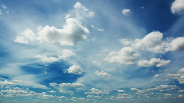 Blue sky and white clouds time lapse