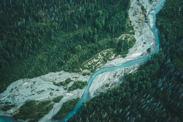Aerial View of Forest and River