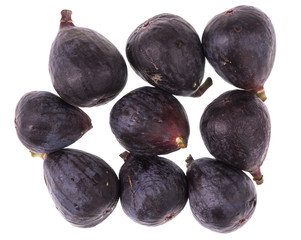 juicy fresh cut figs with seeds isolated on white background