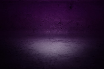 background of an empty dark room with neon light. Abstract background with glow and nebula