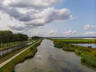 Obraz premium Aerial shot over the dutch polder