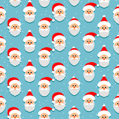 Seamless pattern with Santa Claus. Christmas or new year funny background.
