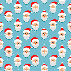 Seamless pattern with Santa Claus. Christmas or new year funny background.